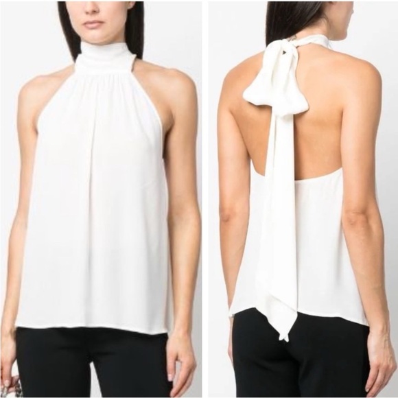 Pinko Tops - PINKO Torcello Top Georgette XL Blouse
Off White Halterneck Tie Chiffon